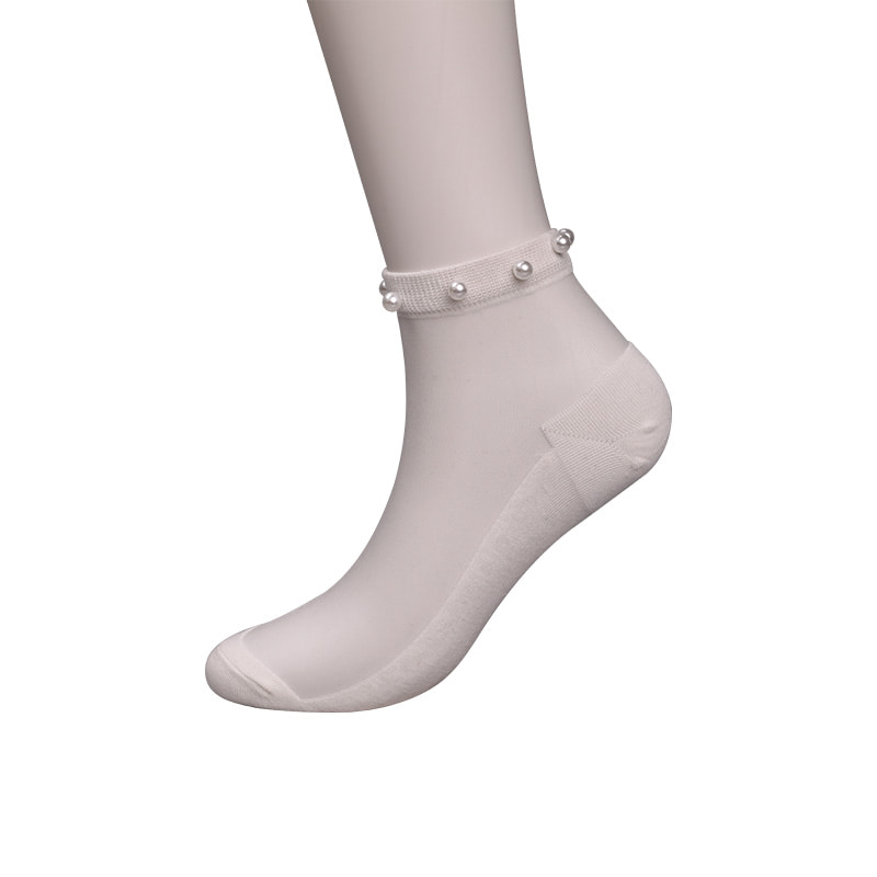 Moda naylon şeffaf ipek pamuk alt kadın tekne çorap üst inci cam kristal ipek kadın tekne çorapları WSD1288