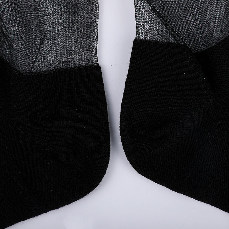 Moda cam ipek pamuk alt kadın çorapları dikiş şeffaf ipek ilmek kadın çorapları Kristal ipek kadın çorapları WSD1911