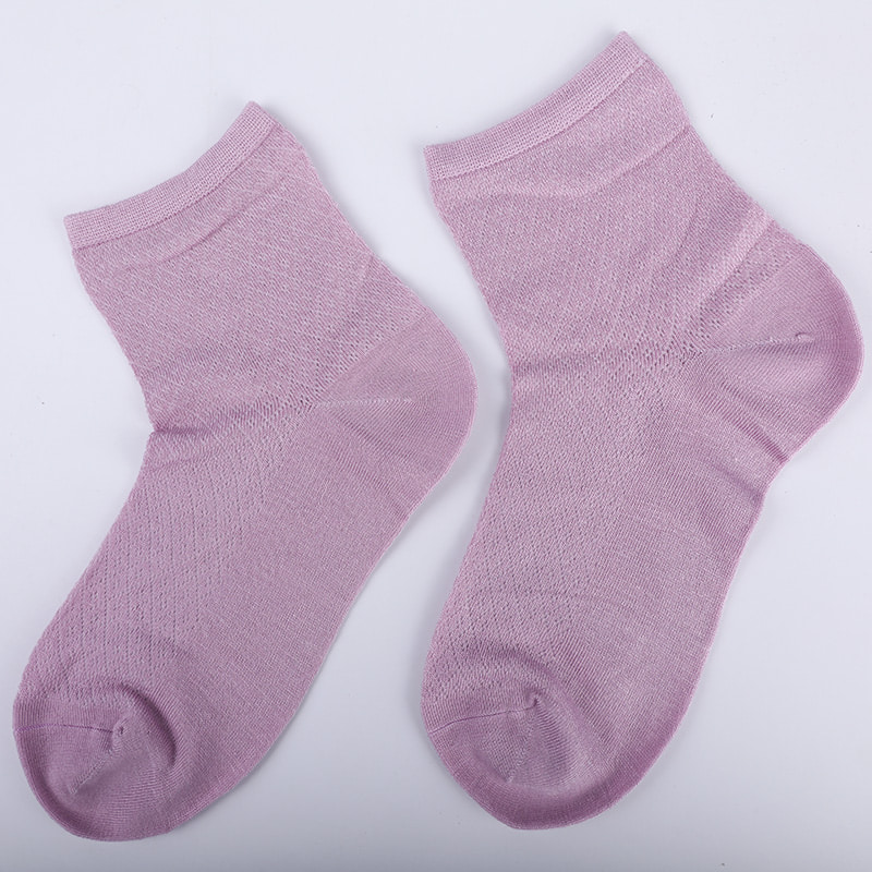 Yumuşak bambu elyaf naylon torba, ince küçük elmas gündelik kadın çorapları, elle dikilmiş kadın çorapları WSD1689