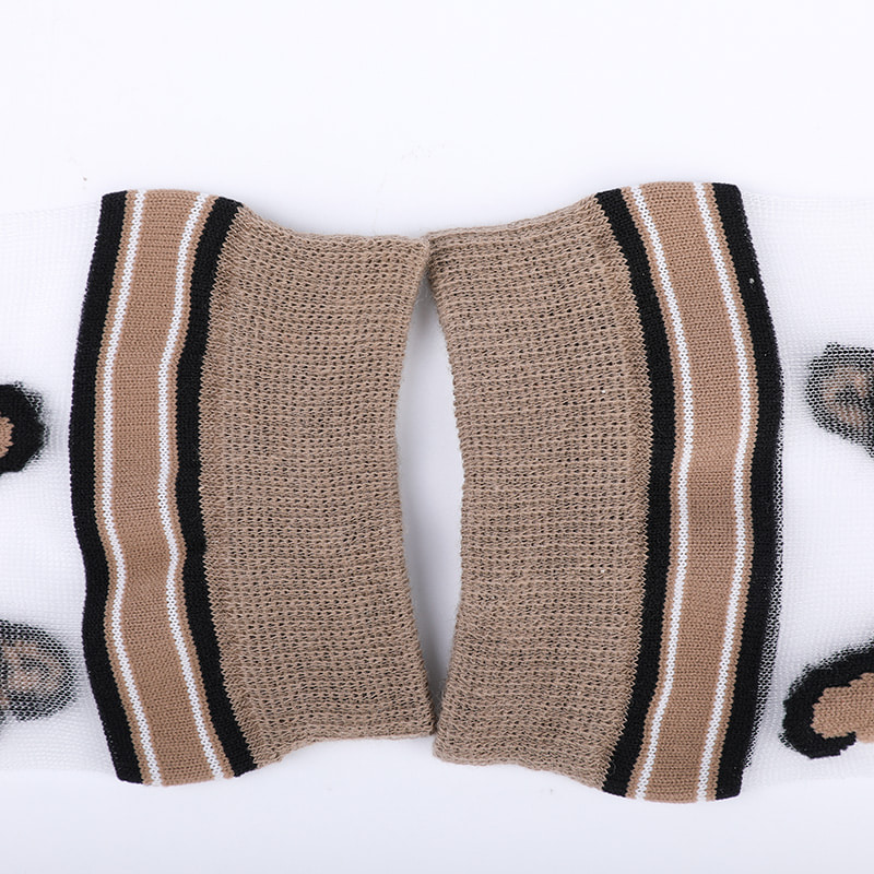 Moda şeffaf naylon ipek pamuk alt kadın çorapları Leopar desen çiçek şeffaf ipek kadın çorapları Kristal ipek kadın çorapları WSD1939